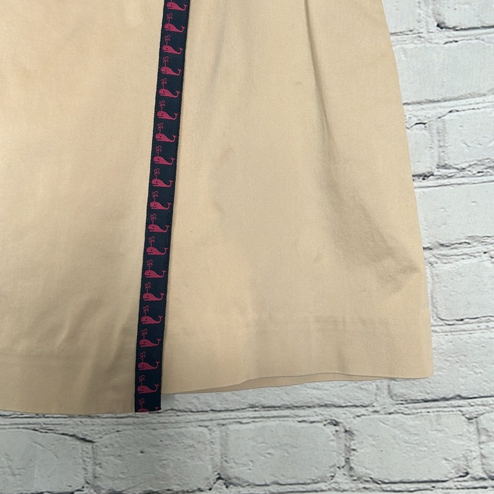 Lilly Pulitzer Vintage Khaki Blue Pink Whale Accent Wrap Skort Size 10 - Picture 8 of 15
